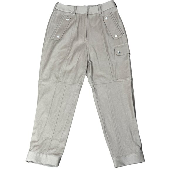 REISS Kyla Wool Combat Pant Taupe Sz 6 NWT - Picture 1 of 7